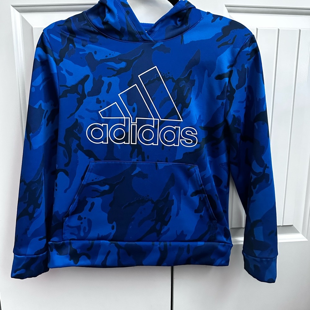 Adidas Kids Blue Patterned Hoodie
